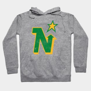 Minnesota North Stars --  Faded/Distressed Style Hoodie